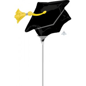 Anagram Foil -Mini Shape- Black Grad Cap, A-A30-37199