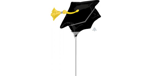 Anagram Foil -Mini Shape- Black Grad Cap, A-A30-37199