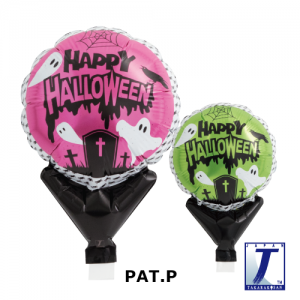 Upright Balloon 5"/ Printed_Halloween Ghost Pink & Green (Non-Pkgd.), TK-UPB-I810558 