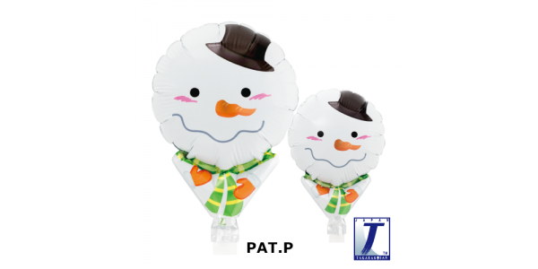 Upright Balloon 5"/ Printed_Shy Snowman (Non-Pkgd.), TK-UPB-I810563 