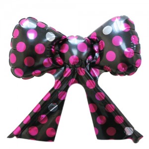 Foil - Mini Ribbon Polka Dot (Black w/Magenta ) / Air (non-pkgd.), TK-RB-22517