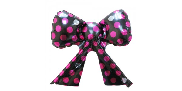 Foil - Mini Ribbon Polka Dot (Black w/Magenta ) / Air (non-pkgd.), TK-RB-22517