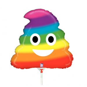 Betallic Foil -Mini Shape- 14" Emoji Rainbow Poo , B-14-19681