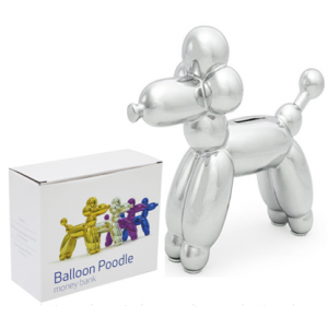 Balloon Dog Poodle 特式氣球擺設 - Money Bank 錢甖 _銀色, MBH25054