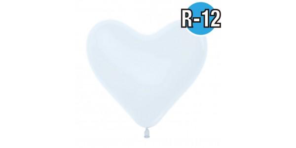 Heart 12"  Std White #005  (Fashion) ,  SL12HFS005